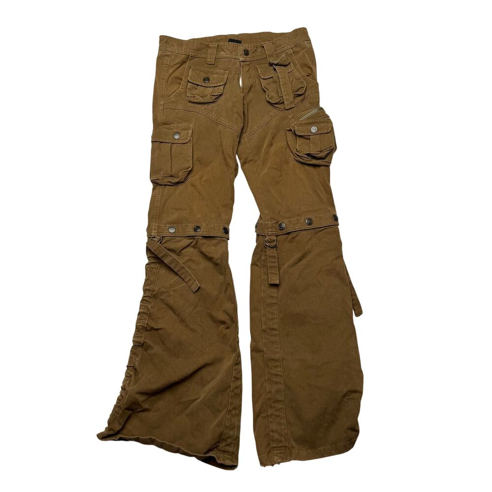 Hikari Cargo Flare Pants Women's Small Y2K Low Rise Rave Skater Grunge